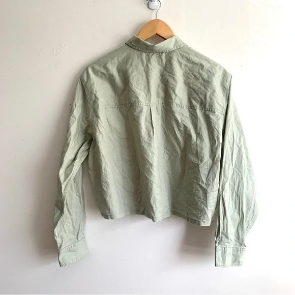 New Everlane The Silky Cotton Way Short Shirt in Laurel Green Size Medium - Picture 10 of 13
